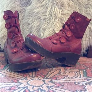 Jafa 671 Platform Clog Boots in Red EU size 41